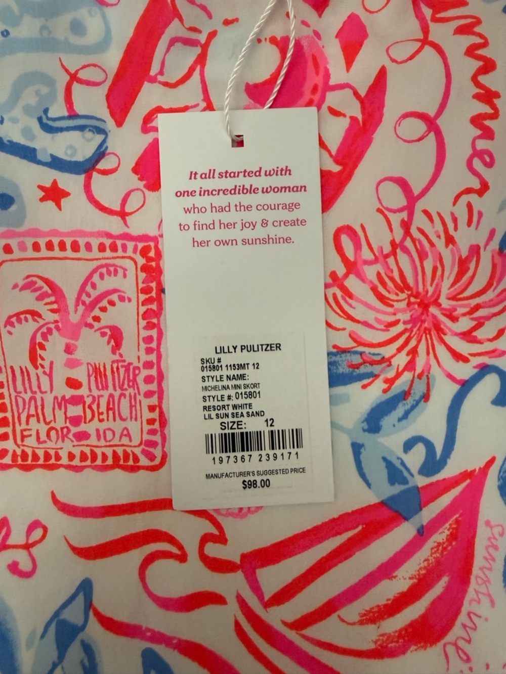NWT Lilly Pulitzer Michelina Mini Skort Lil Sun Sea Sand Size 12 ⛳️🐠⛱️ - Picture 8 of 12
